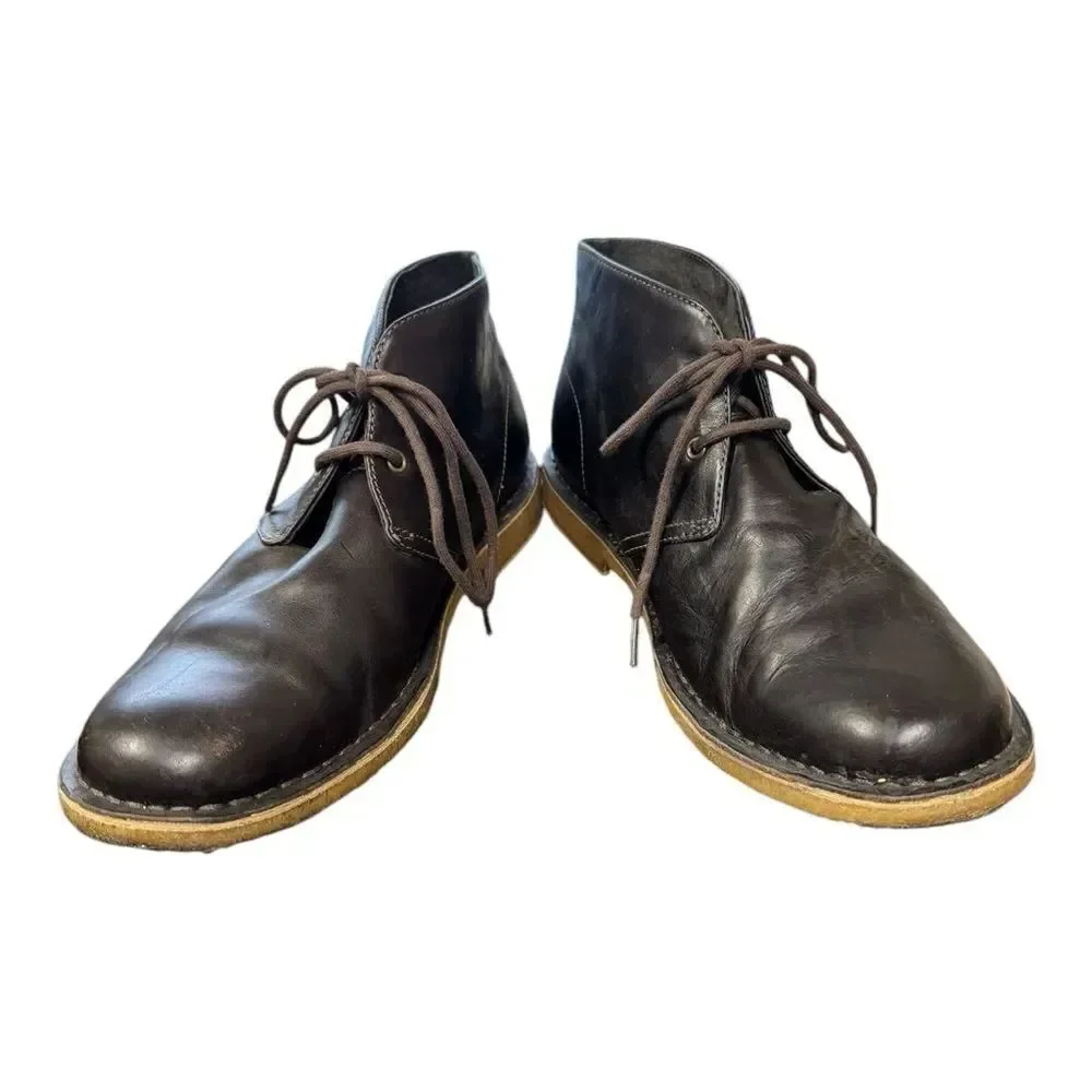 UGG Leighton Men's Brown Leather Desert Chukka Lace Boots 9.5